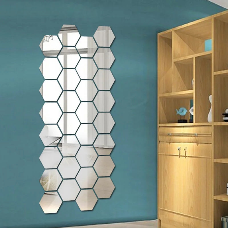 Hex Mirror Wall Art Set