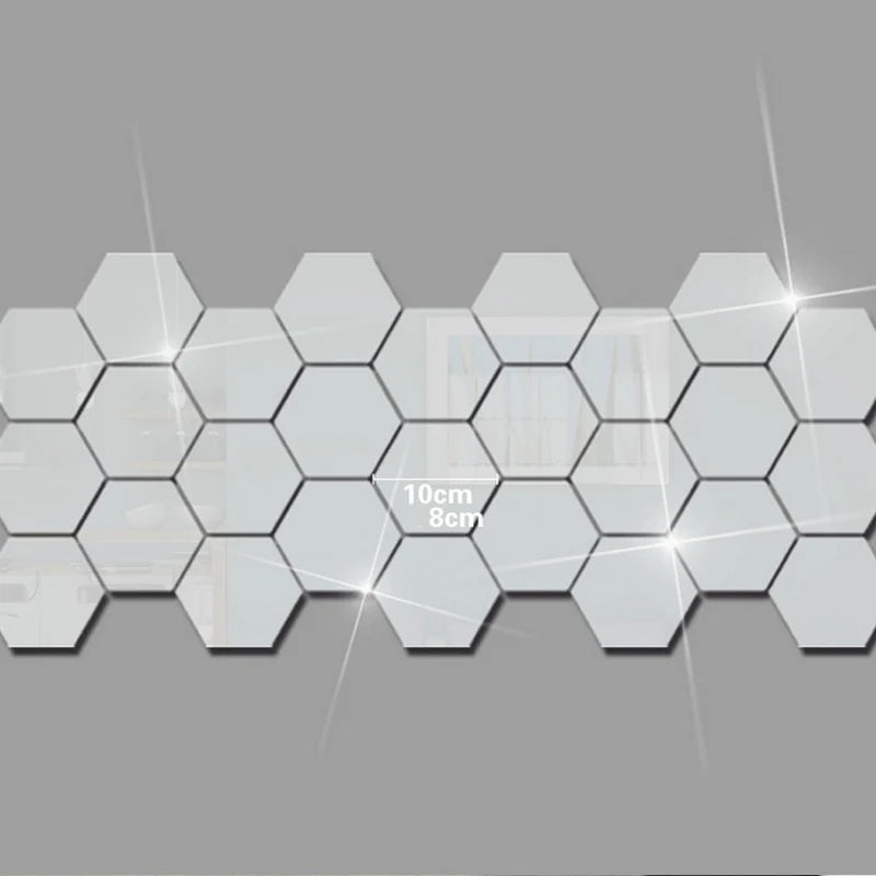 Hex Mirror Wall Art Set