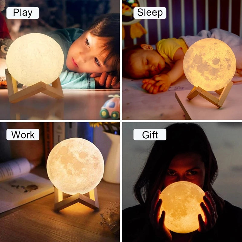Lunar Moon Lamp with Stand