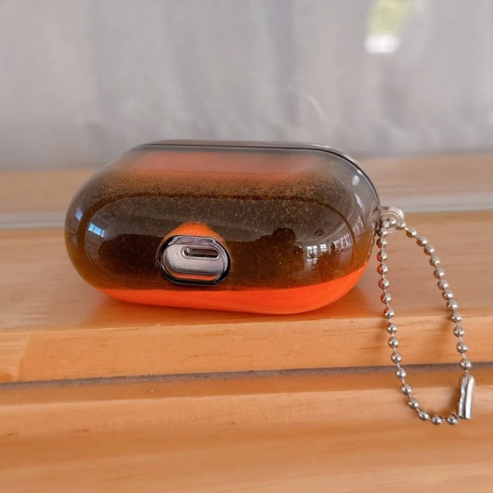 Luminous Quicksand AirPods Case with Keychain