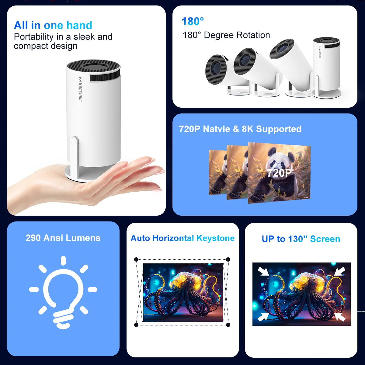 HY300 Pro 8K Mini Projector