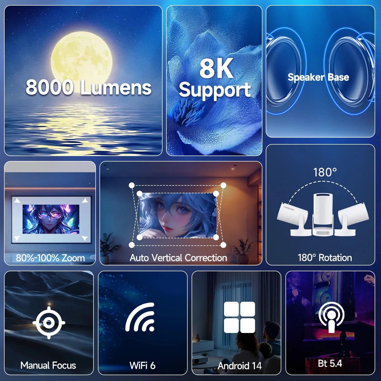 HY300 Pro 8K Mini Projector