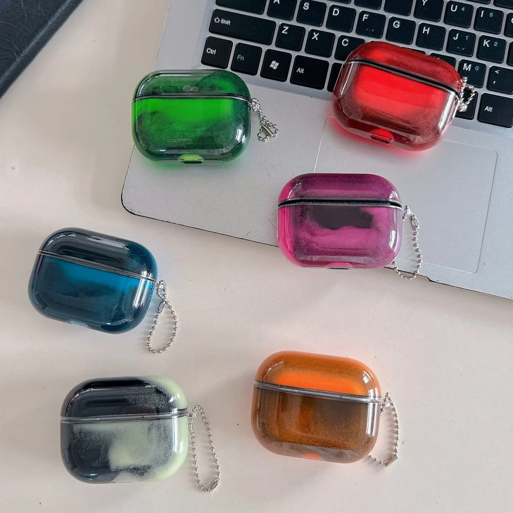 Luminous Quicksand AirPods Case with Keychain